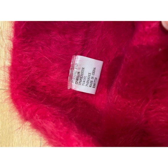 Pink Angora Rabbit Hair Hat - Picture 3 of 4